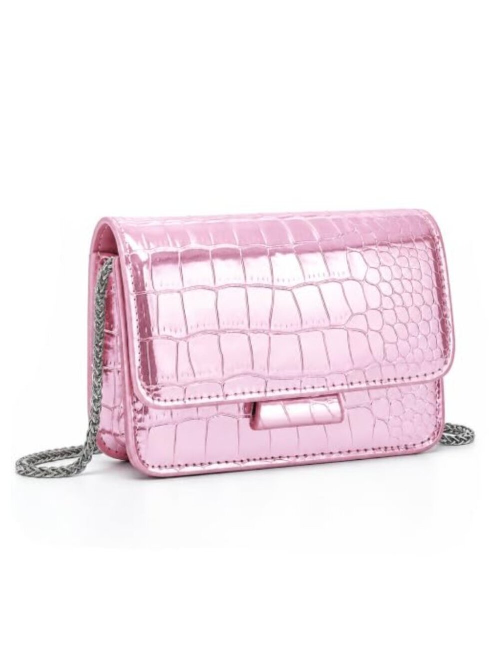 Metallic Mini Crossbody Purse Removable Chain Strap Evening Clutch Women